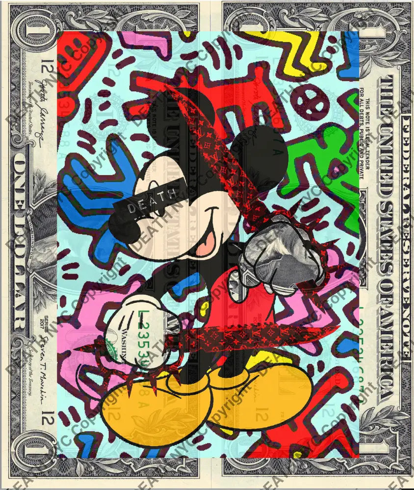 Auction DOUBLE USD $1 Original artwork 311021D6 mouse - Art Print