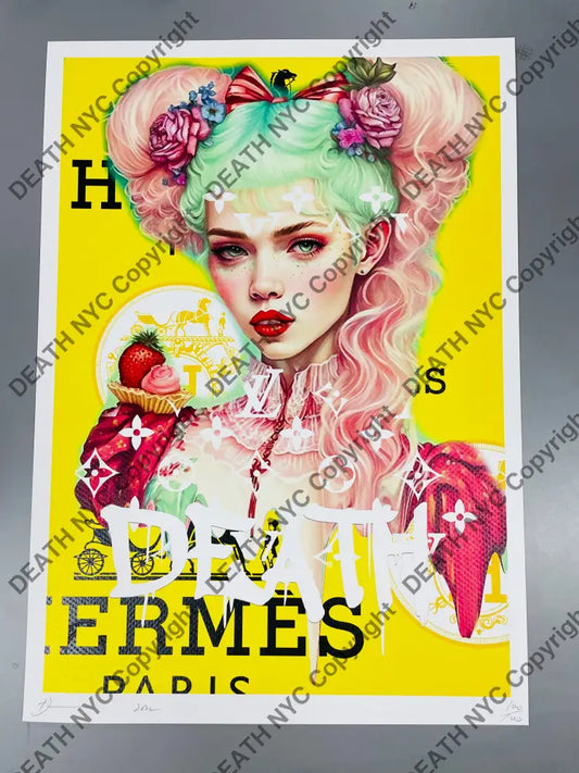 Auction ’drama pink green’ 45x32cm (Edition of 100) (2022) Art Print