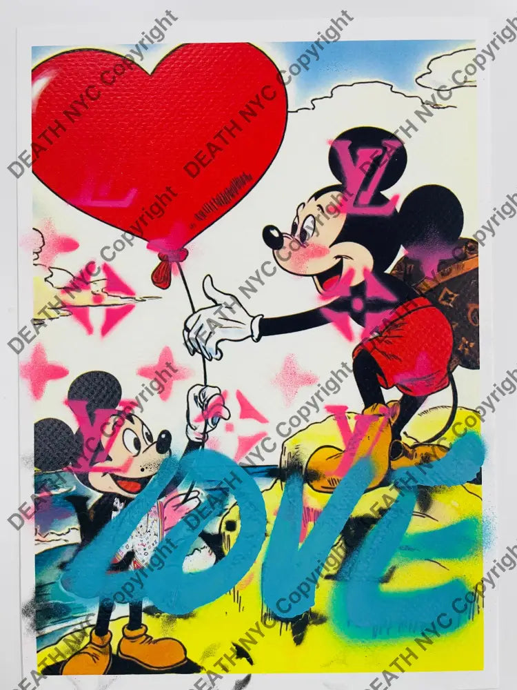 Auction Edition of ONE Original artwork 30x21cm Mouse balloon Art Print