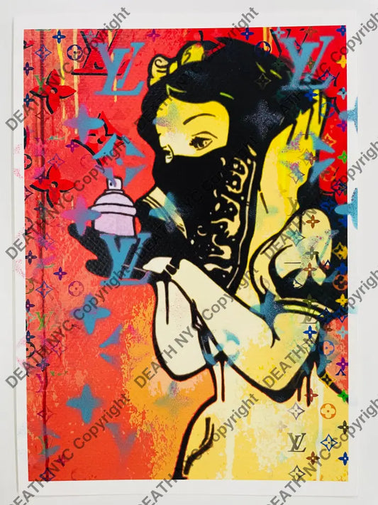 Auction Edition of ONE Original artwork 30x21cm snow bomb r Art Print