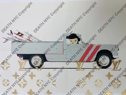 Auction Edition of ONE Original artwork 45 x 32cm Car Art Print