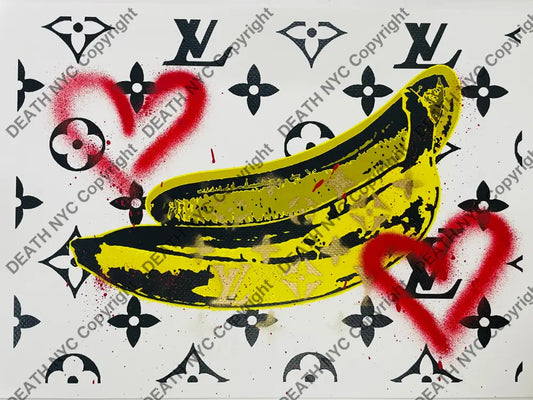 Auction Edition of ONE Original artwork 45x32cm banana heart Art Print