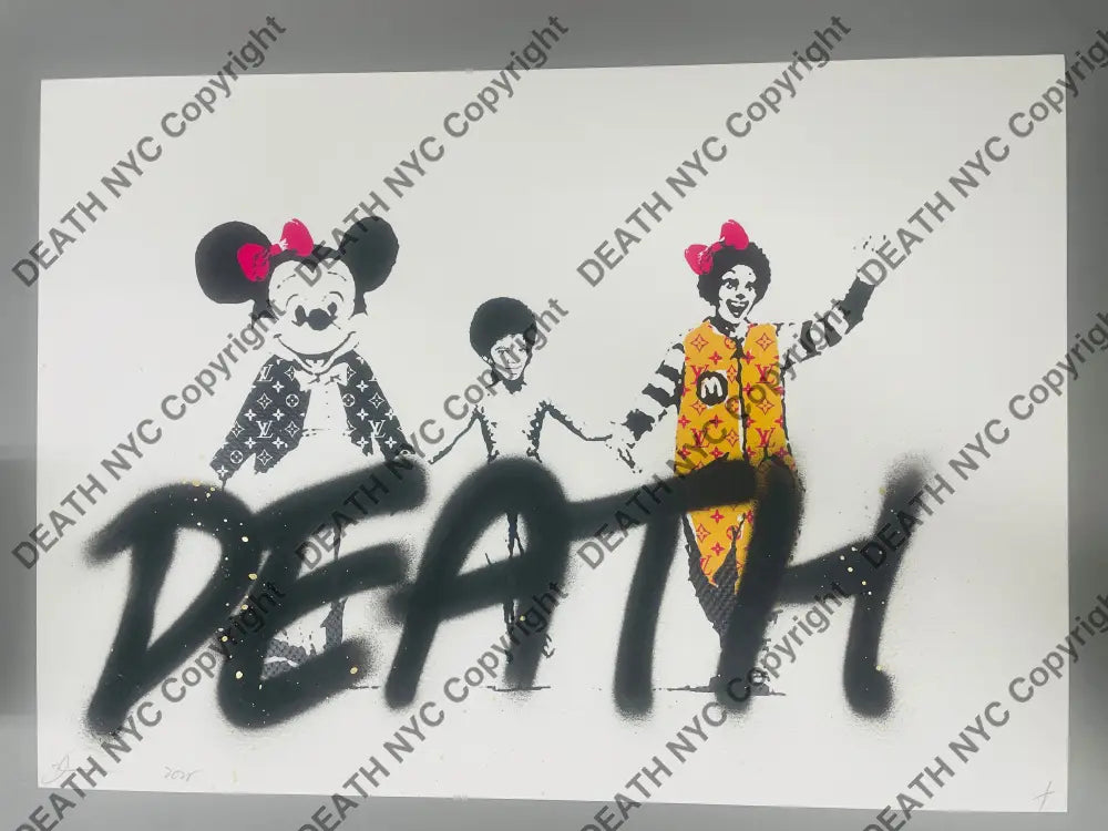 Auction Edition of ONE Original artwork 45x32cm Bank Kid Death Art Print