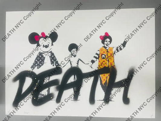 Auction Edition of ONE Original artwork 45x32cm Bank Kid Death Art Print