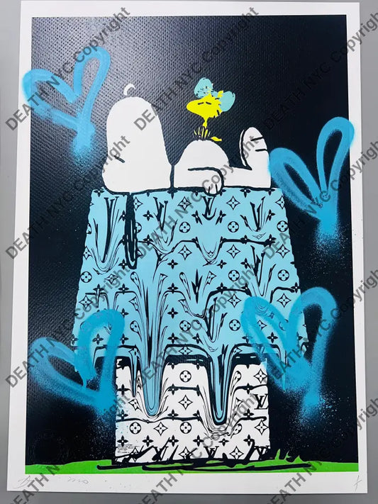 Auction Edition of ONE Original artwork 45x32cm silly blu hse Art Print