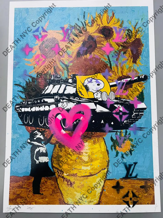 Auction Edition of ONE Original artwork 45x32cm silly tank Art Print