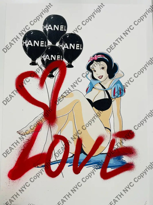 Auction Edition of ONE Original artwork 45x32cm snow balloon Art Print