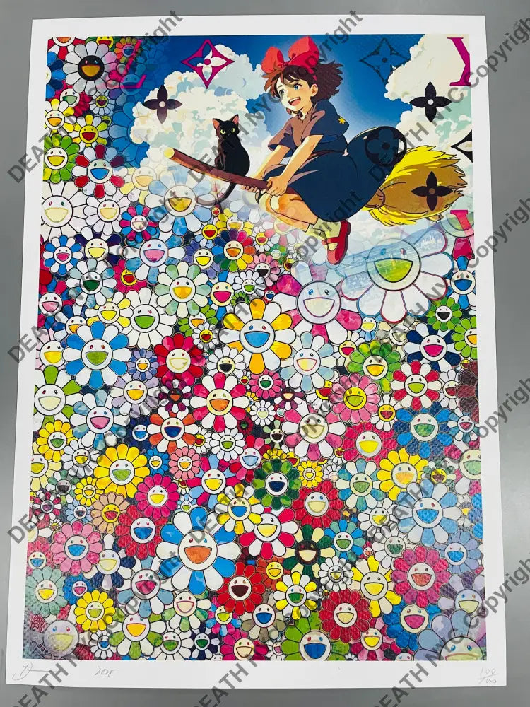 Auction ’fly with cat’ 45x32cm (Edition of 100) Art Print