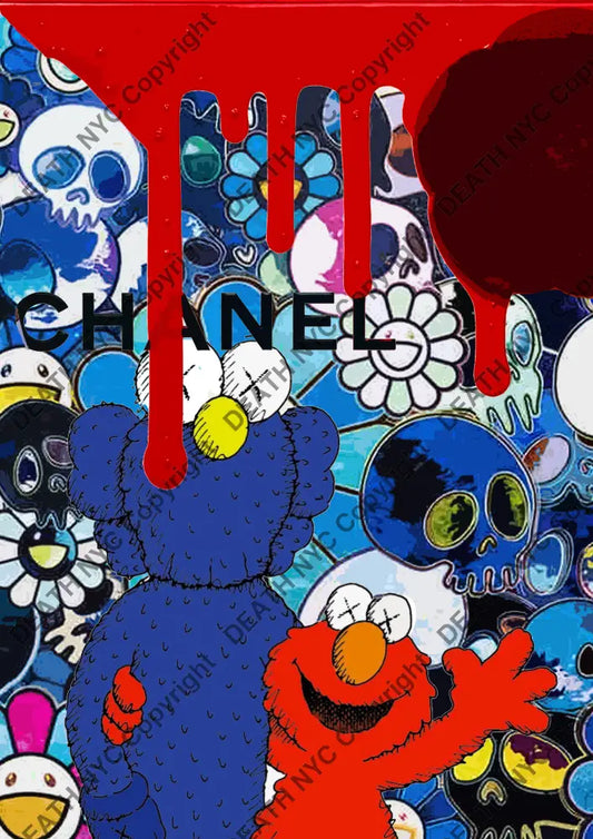 Auction ’friends hug blue ’ art print 45x32cm (Edition of 100) Art Print