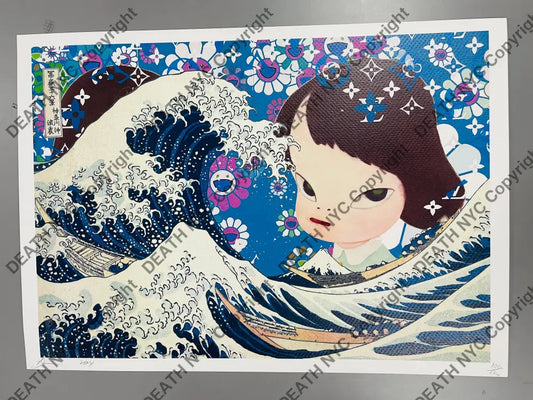 Auction ’girl wave ’ 45x32cm (Edition of 100) (2024) Art Print