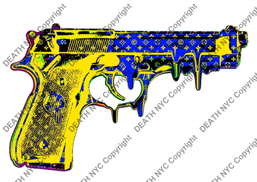 Auction ’guns Y melt pop’ art print 45x32cm (Edition of 100) Art Print