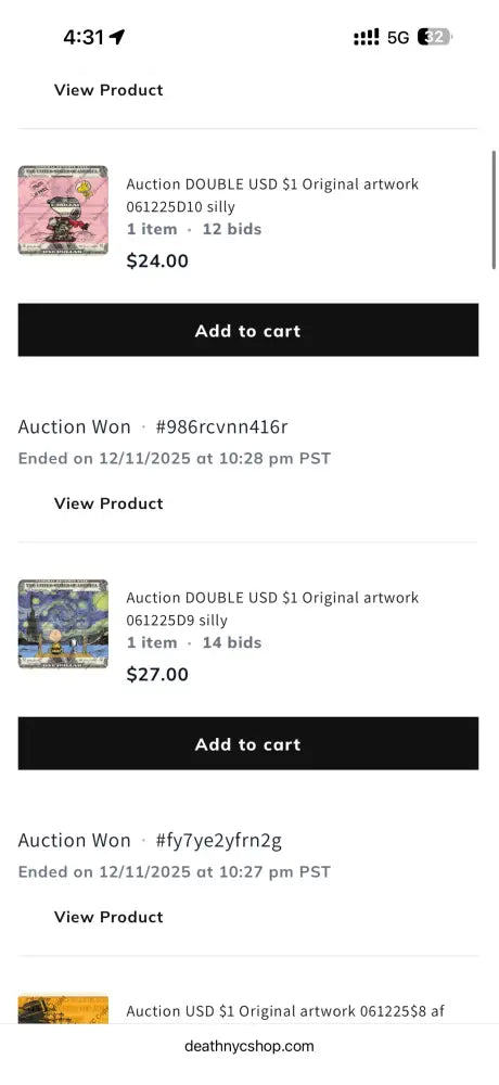 Auction Item - 4 won items to pay