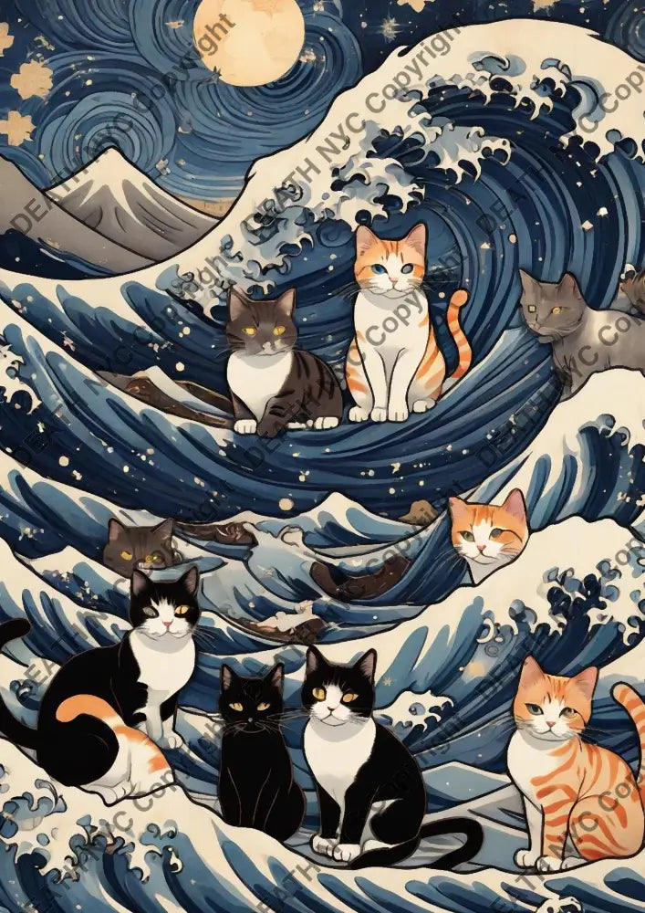 Auction ’ML478 cat’ art print 45x32cm (Edition of 100) Art Print