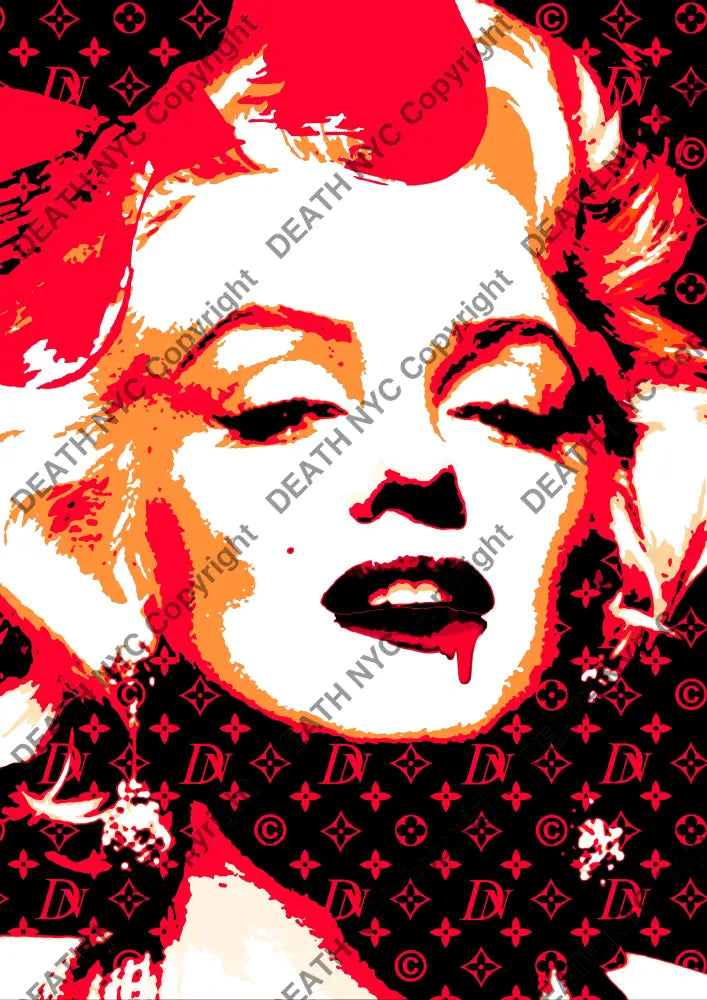Auction ’monr glow red blk w’ art print 45x32cm (Edition of 100) - Art Print