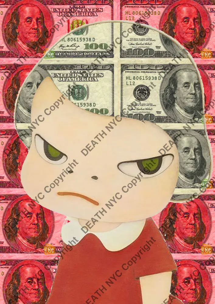 Auction ’N usd 100 red ’ art print 45x32cm (Edition of 100) - Art Print