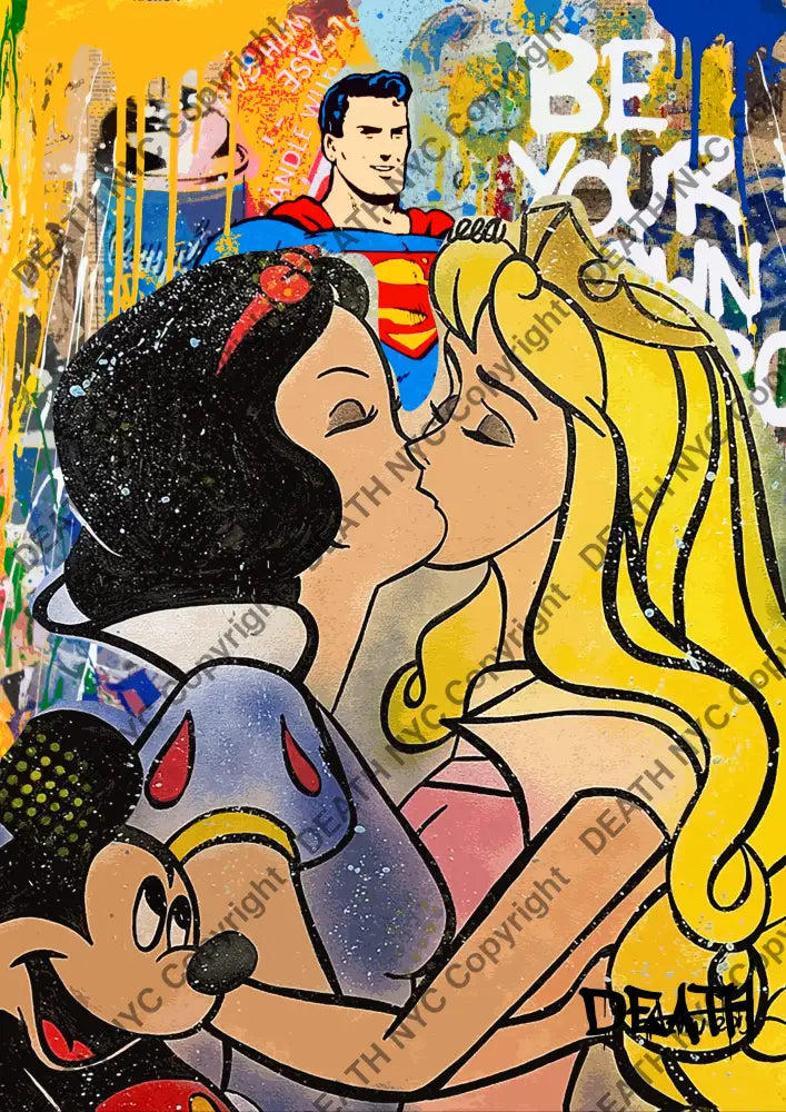 Auction ’Q149 kissing’ 45x32cm (Edition of 100) Art Print