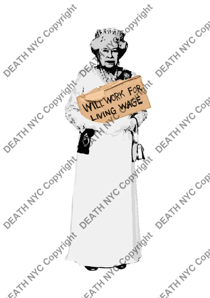 Auction ’queen working ’ art print 45x32cm (Edition of 100) - Art Print