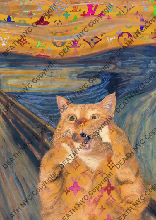 Auction ’scream cat’ 45x32cm (Edition of 100) AUC125 Art Print