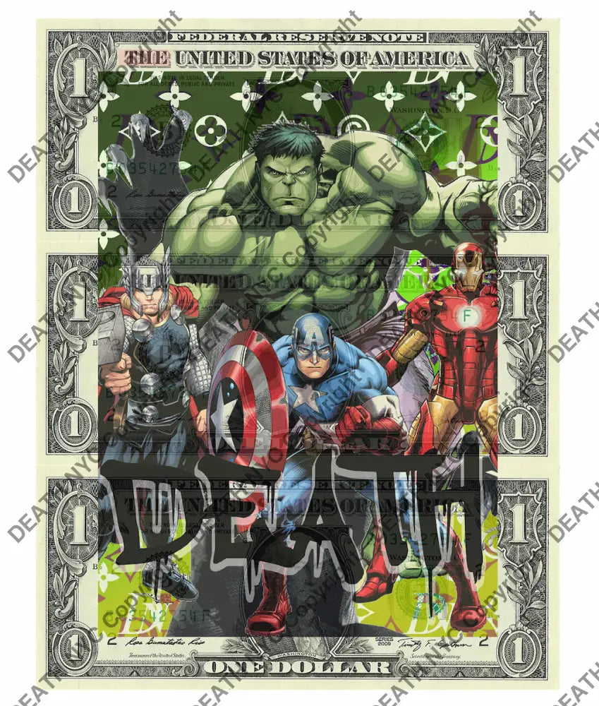 Auction TRIPLE USD $1 Original artwork 051125T13 aveng Art Print
