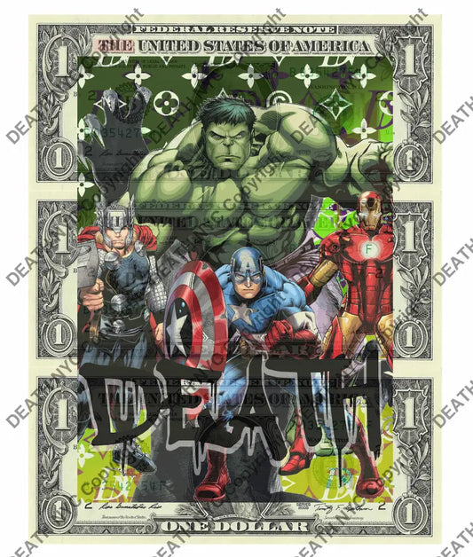 Auction TRIPLE USD $1 Original artwork 051125T13 aveng Art Print