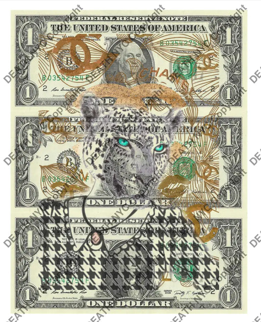 Auction TRIPLE USD $1 Original artwork 071224T7 g cc Art Print