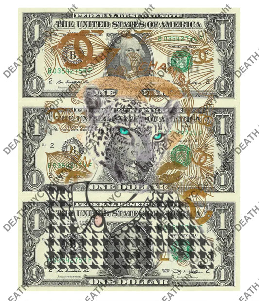 Auction TRIPLE USD $1 Original artwork 071224T7 leop Art Print