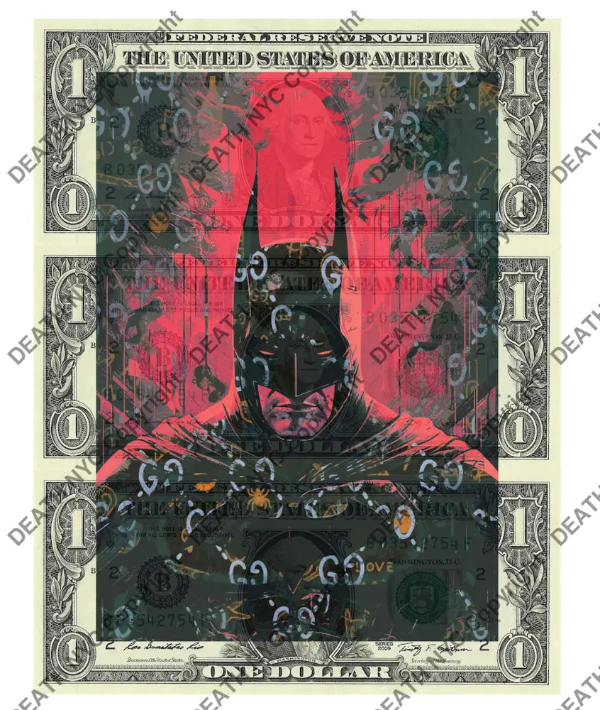 Auction TRIPLE USD $1 Original artwork 301124T12 bat 2 Art Print