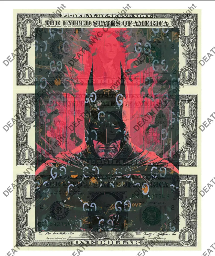 Auction TRIPLE USD $1 Original artwork 301124T12 bat Art Print