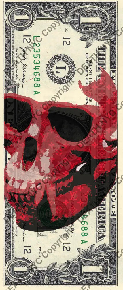 Auction USD $1 Original artwork 031221$11 skull - Art Print