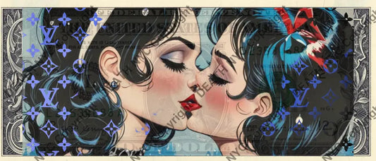 Auction USD $1 Original artwork 050724$15 kiss - Art Print