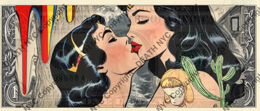 Auction USD $1 Original artwork 050724$19 kiss - Art Print