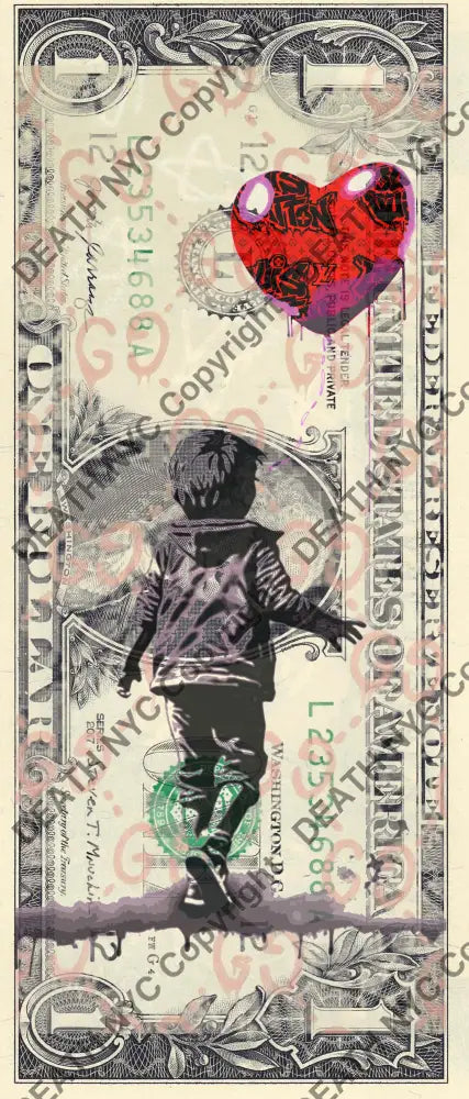 Auction USD $1 Original artwork 091224$2 bank - Art Print
