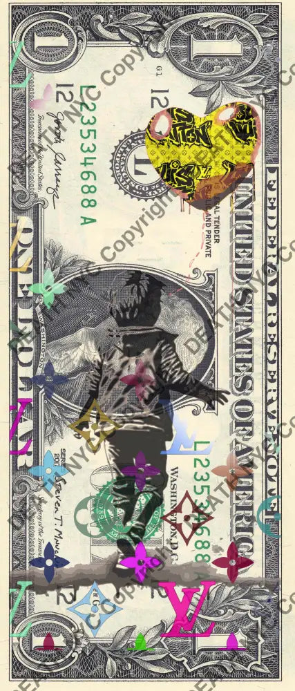 Auction USD $1 Original artwork 091224$5 bank Art Print