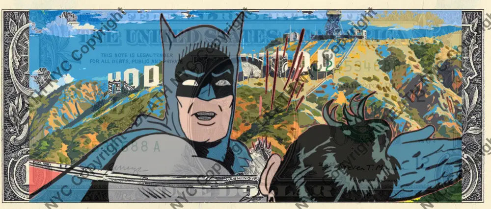 Auction USD $1 Original artwork 100624$3 bat - Art Print