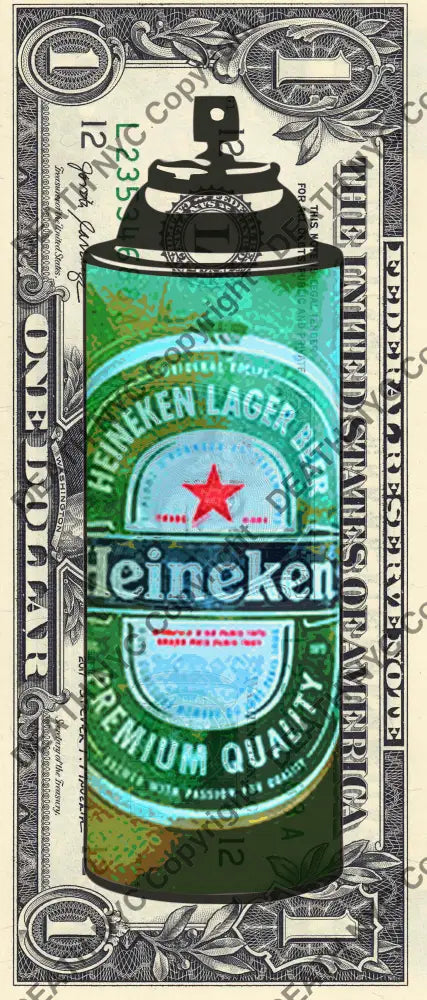 Auction USD $1 Original artwork 111023$7 heinek - Art Print