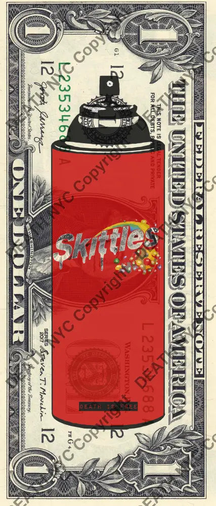 Auction USD $1 Original artwork 121221$8 spr ay - Art Print