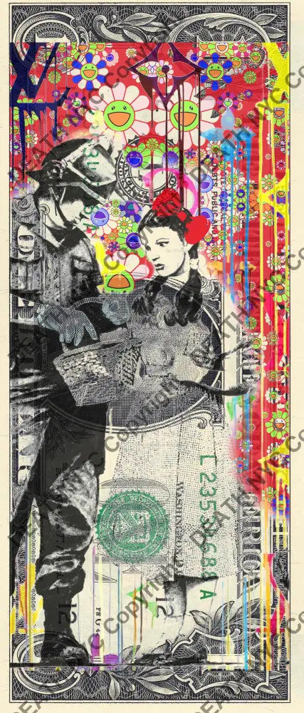 Auction USD $1 Original artwork 130124$2 bank - Art Print