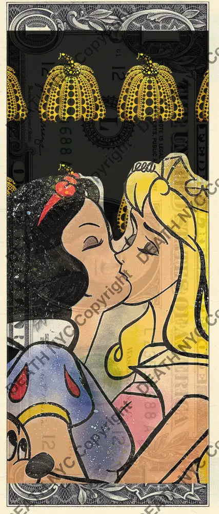 Auction USD $1 Original artwork 130523$16 kiss - Art Print