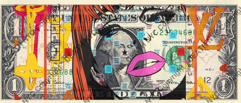Auction USD $1 Original artwork 130523$19 girl - Art Print