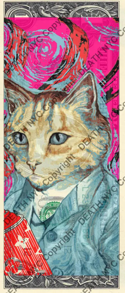 Auction USD $1 Original artwork 140224$7 cat Art Print
