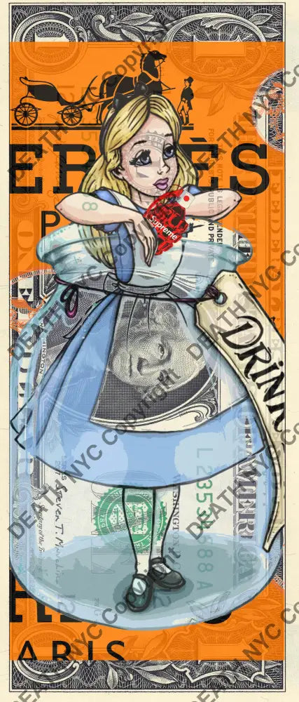 Auction USD $1 Original artwork 141023$8 alice - Art Print