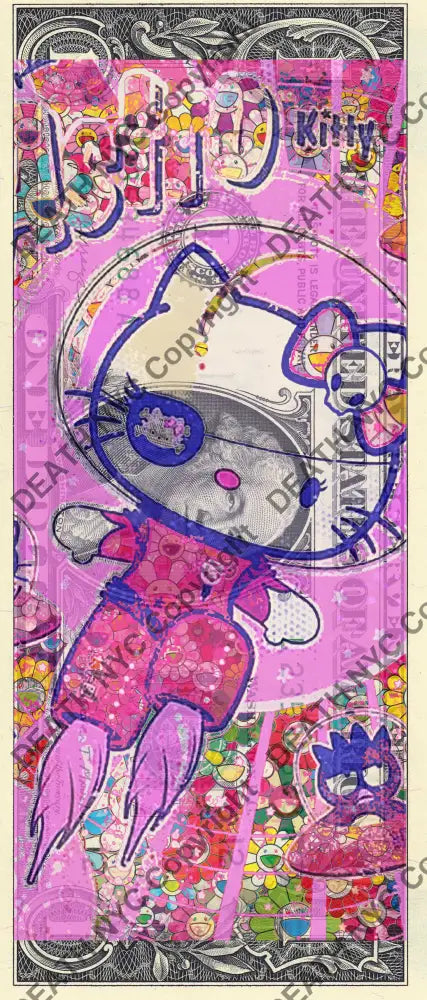 Auction USD $1 Original artwork 170426$1 kitty - Art Print
