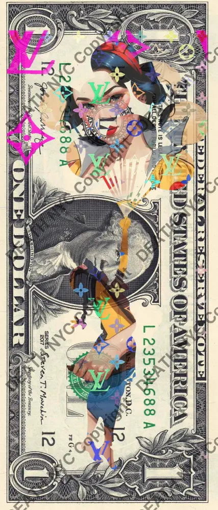 Auction USD $1 Original artwork 190326$2 bank Art Print