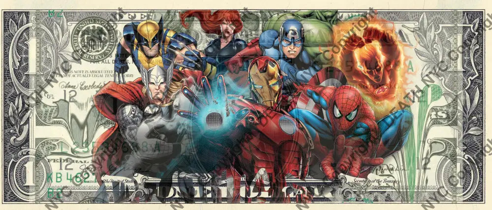 Auction USD $1 Original artwork 190823$15 aveng - Art Print