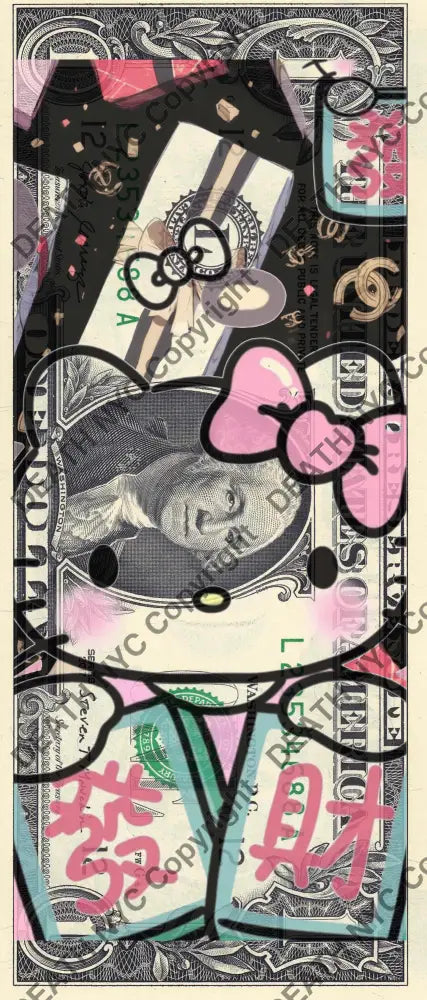 Auction USD $1 Original artwork 191224$2 kitty - Art Print