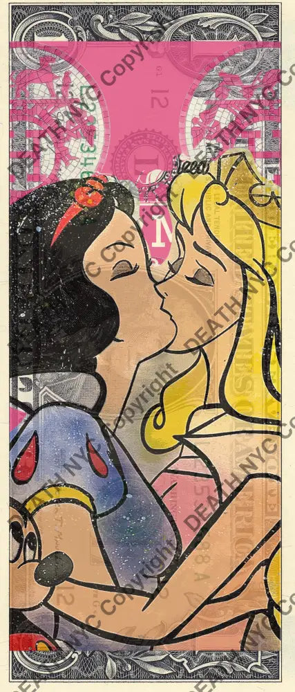 Auction USD $1 Original artwork 200423$25 kiss - Art Print