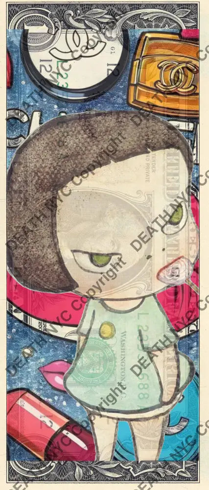 Auction USD $1 Original artwork 241125$7 girl Art Print