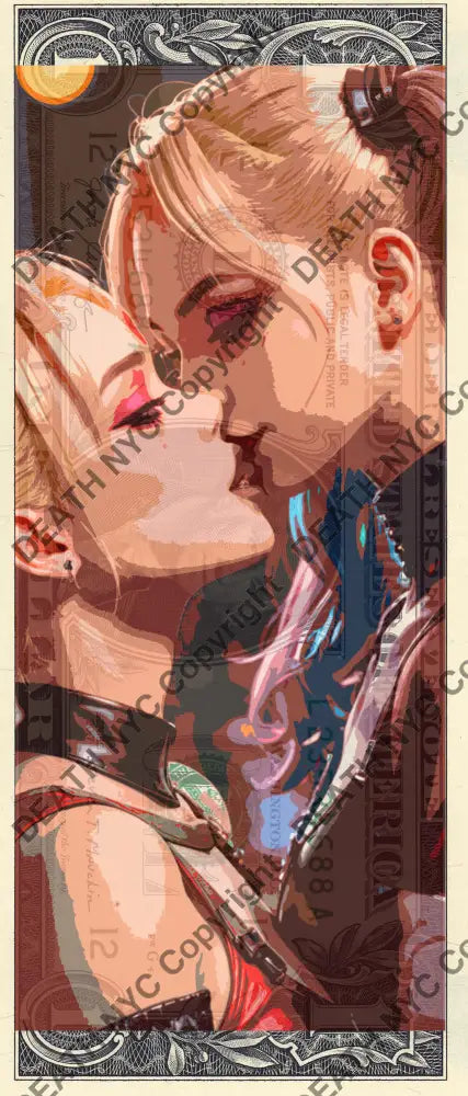 Auction USD $1 Original artwork 270624$8 kiss - Art Print