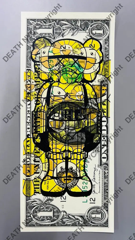 Auction USD $1 Original artwork X flow yel Art Print