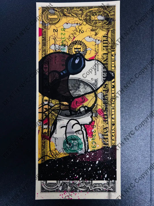 Auction USD Original artwork Edition of 1 Dog fly Art Print